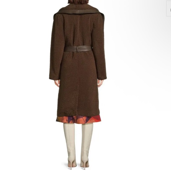 Hutch Brown Textured Coat with Leather Accents - Picture 4 of 4